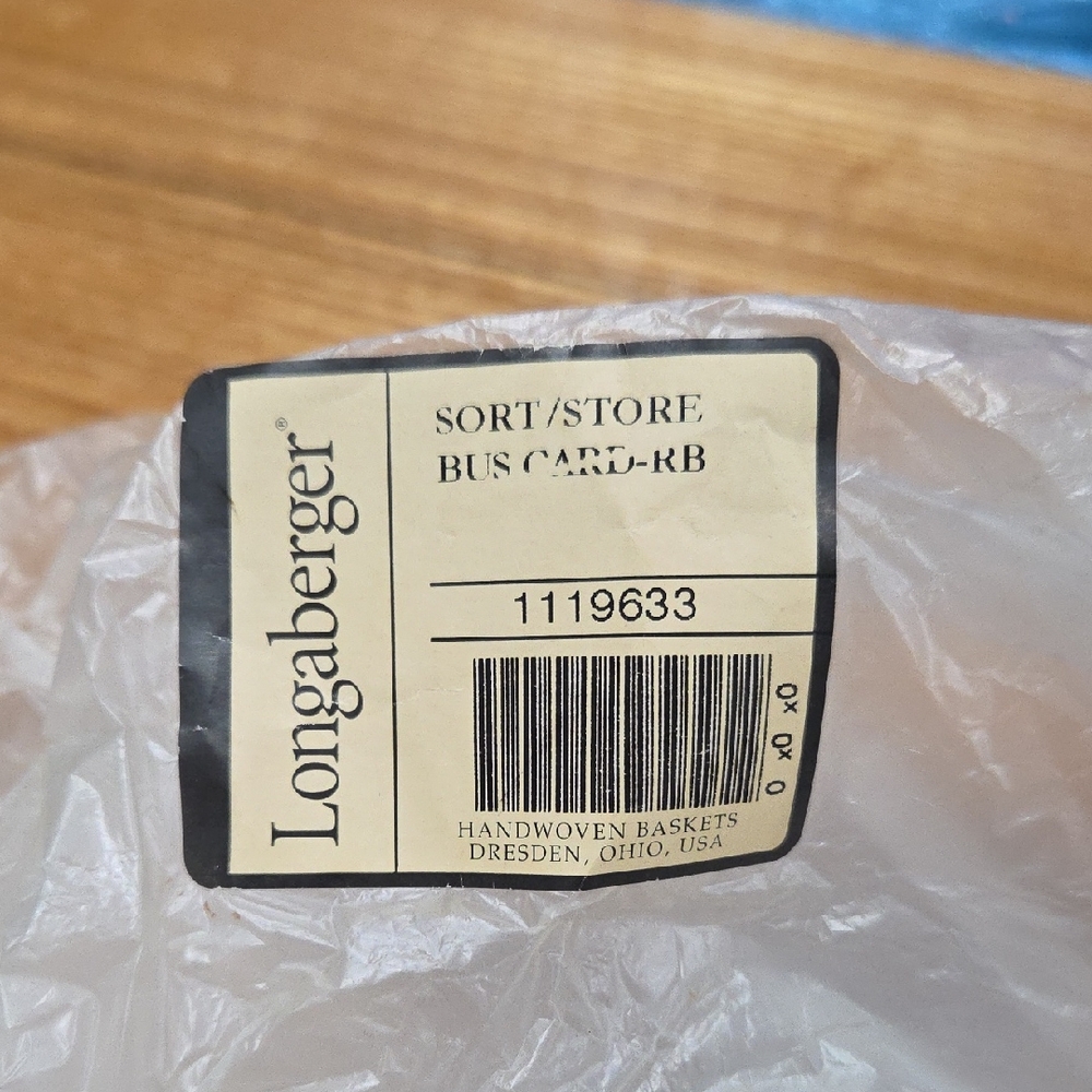 Longaberger Handwoven Sort/Store Bussines Card Basket - Picture 2 of 5